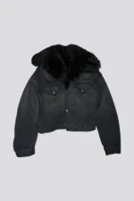 R13 2 in 1 Eli Boxy Trucker Coat Bolt Black (1)