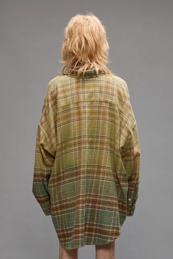 R13 Drop Neck Shirt Green Gradient Plaid (2)