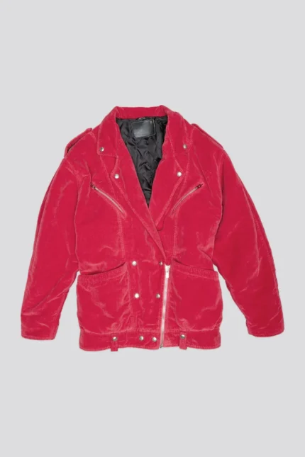 R13 Elongated Motorcycle Jacket Raspberry Velvet (1)