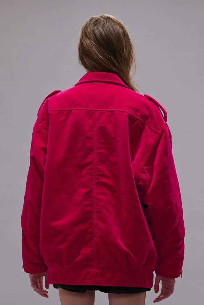 R13 Elongated Motorcycle Jacket Raspberry Velvet (2)