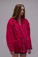 R13 Elongated Motorcycle Jacket Raspberry Velvet (4)