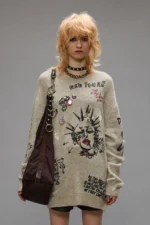 R13 Embroidered Boyfriend Sweater Oatmeal (3)