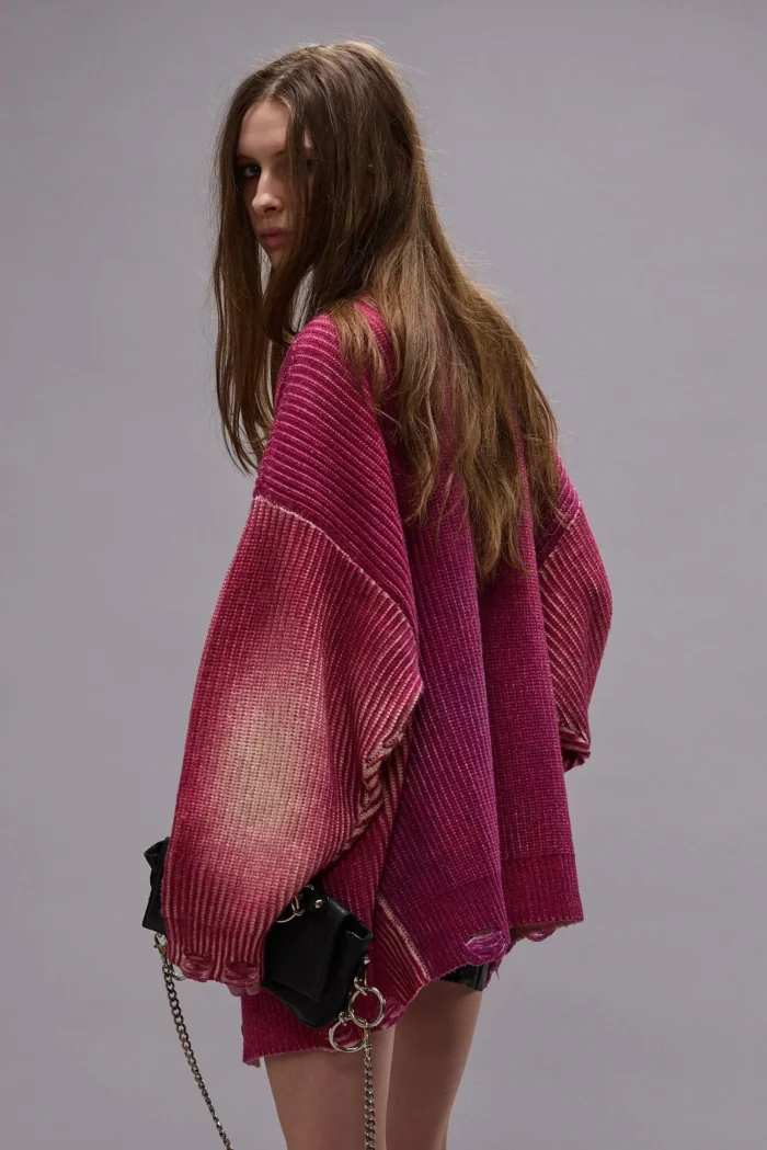 R13 Oversized Cardigan Raspberry Print (5)