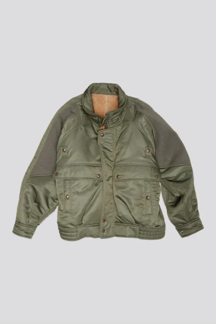 R13 Ribbed Flight Bomber Coat Olive (1)