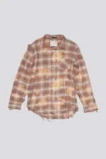 R13 Shredded Seam Shirt Bleached Orange Plaid (1)