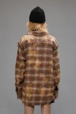 R13 Shredded Seam Shirt Bleached Orange Plaid (2)