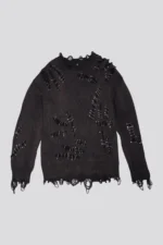 R13 Slashed Boyfriend Sweater Black With PINs (1)