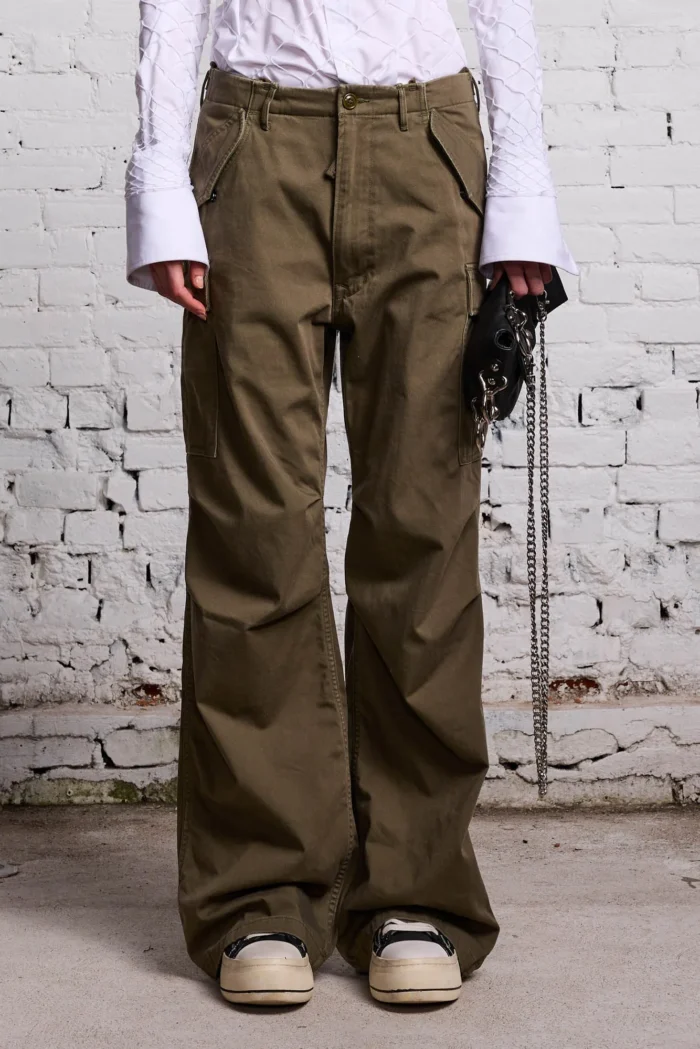 R13 Wide Leg Cargo Olive (2)