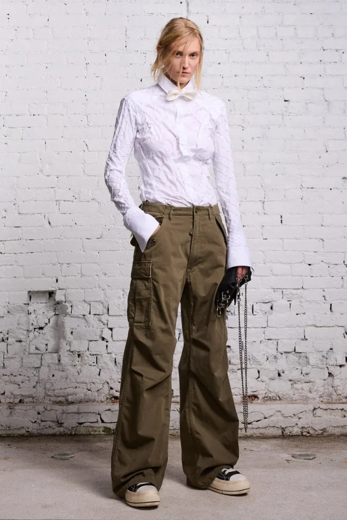 R13 Wide Leg Cargo Olive (3)