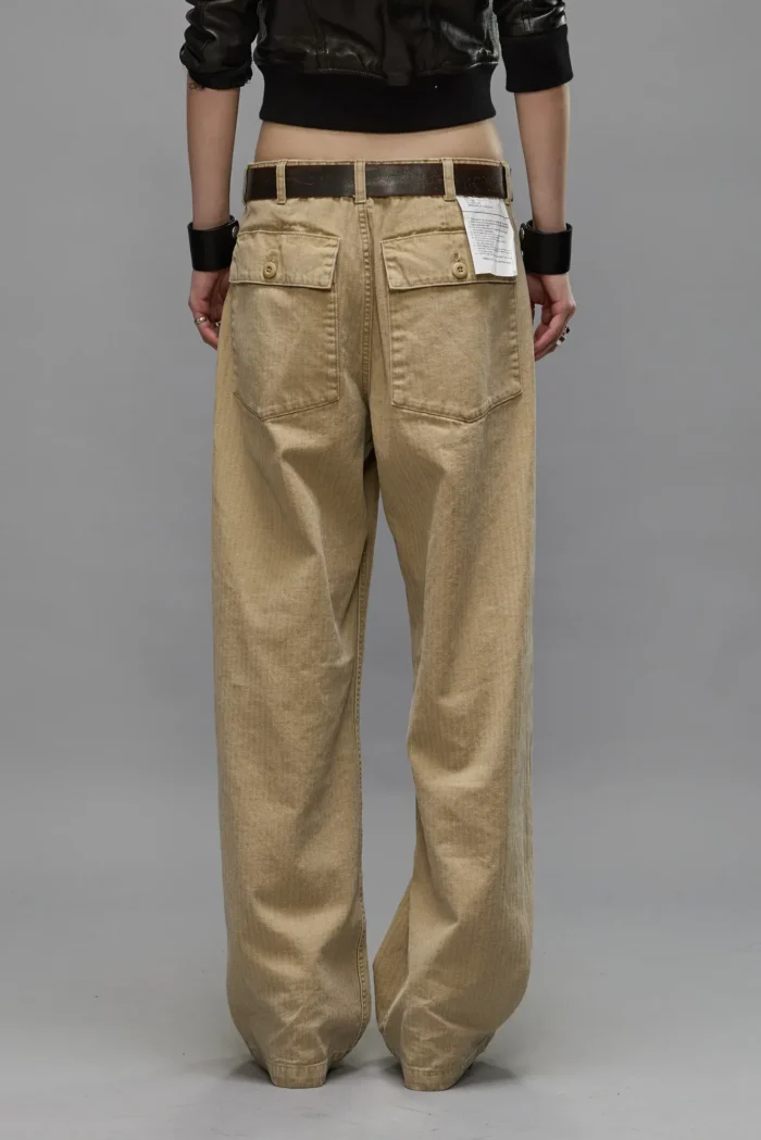 R13 Wide Leg Utility Pants Beige (2)